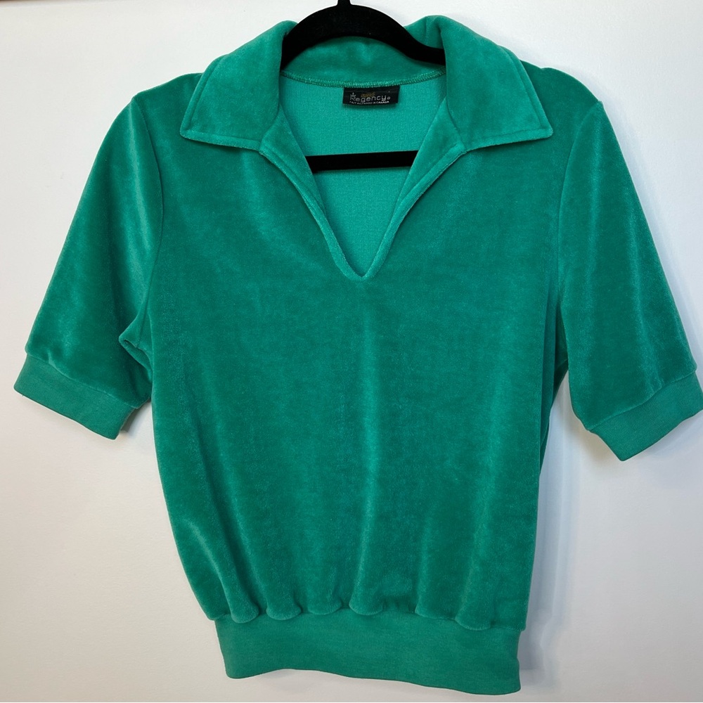 Vintage Regency Velour Collared Shirt size M